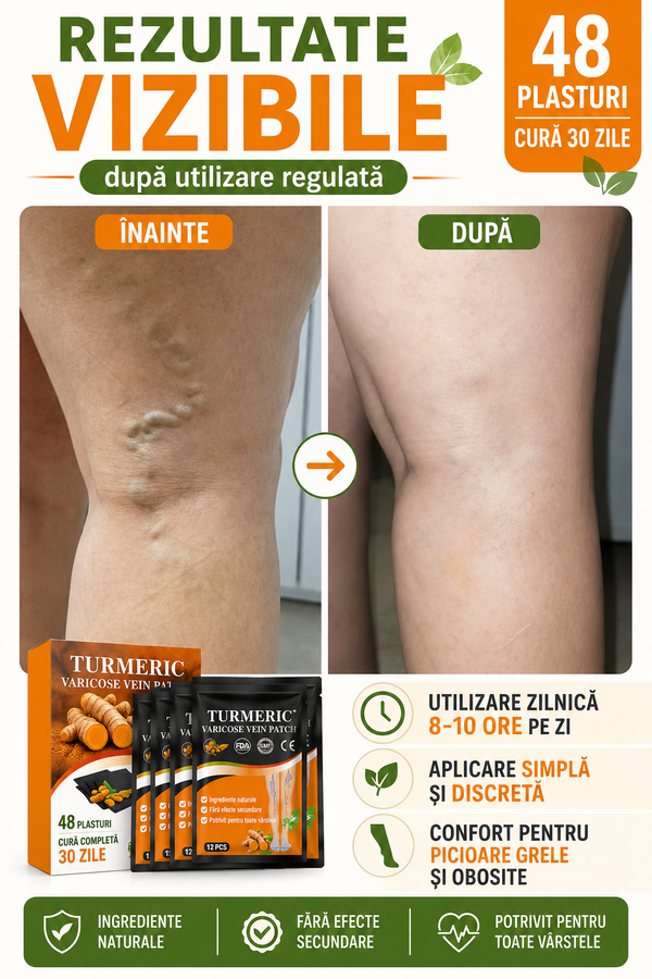 Plasturi cu Turmeric pentru Picioare Ușoare